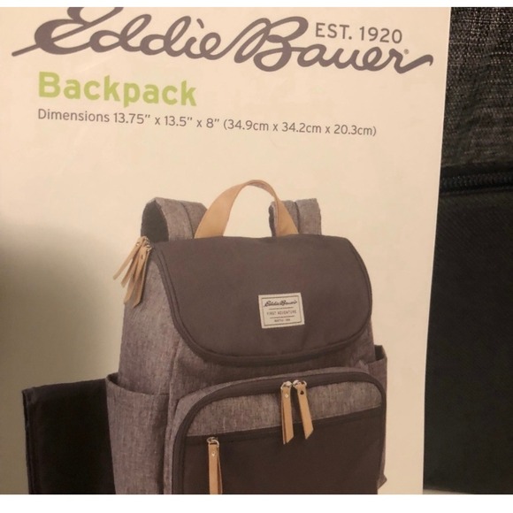 Eddie Bauer First Adventure Backpack Gray and Black Unisex Diaper Bag - Picture 10 of 16